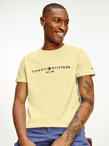 Férfi Tommy Hilfiger Hilfiger logo Póló Sárga | HU 826LIS